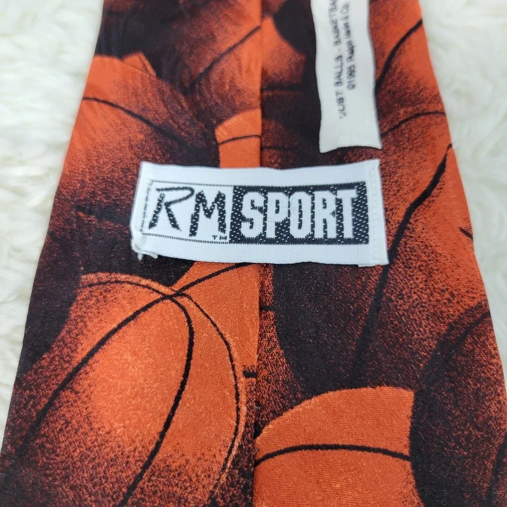 Vintage 90's Ralph Marlin Basketball Necktie Men's Silk Basketball‎ Coach Parent